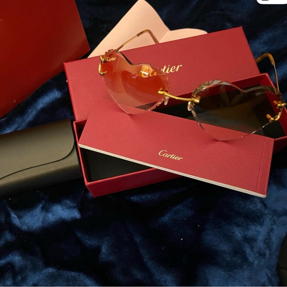 Cartier Women's Gold and Pink Sunglasses